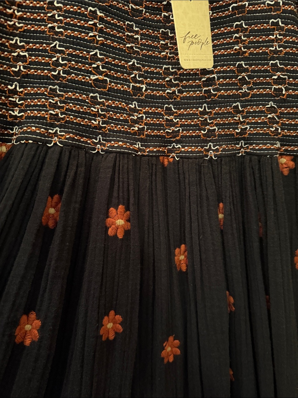Free People Dahlia black combo maxi halter dress with puff sleeves - Picture 3 of 5
